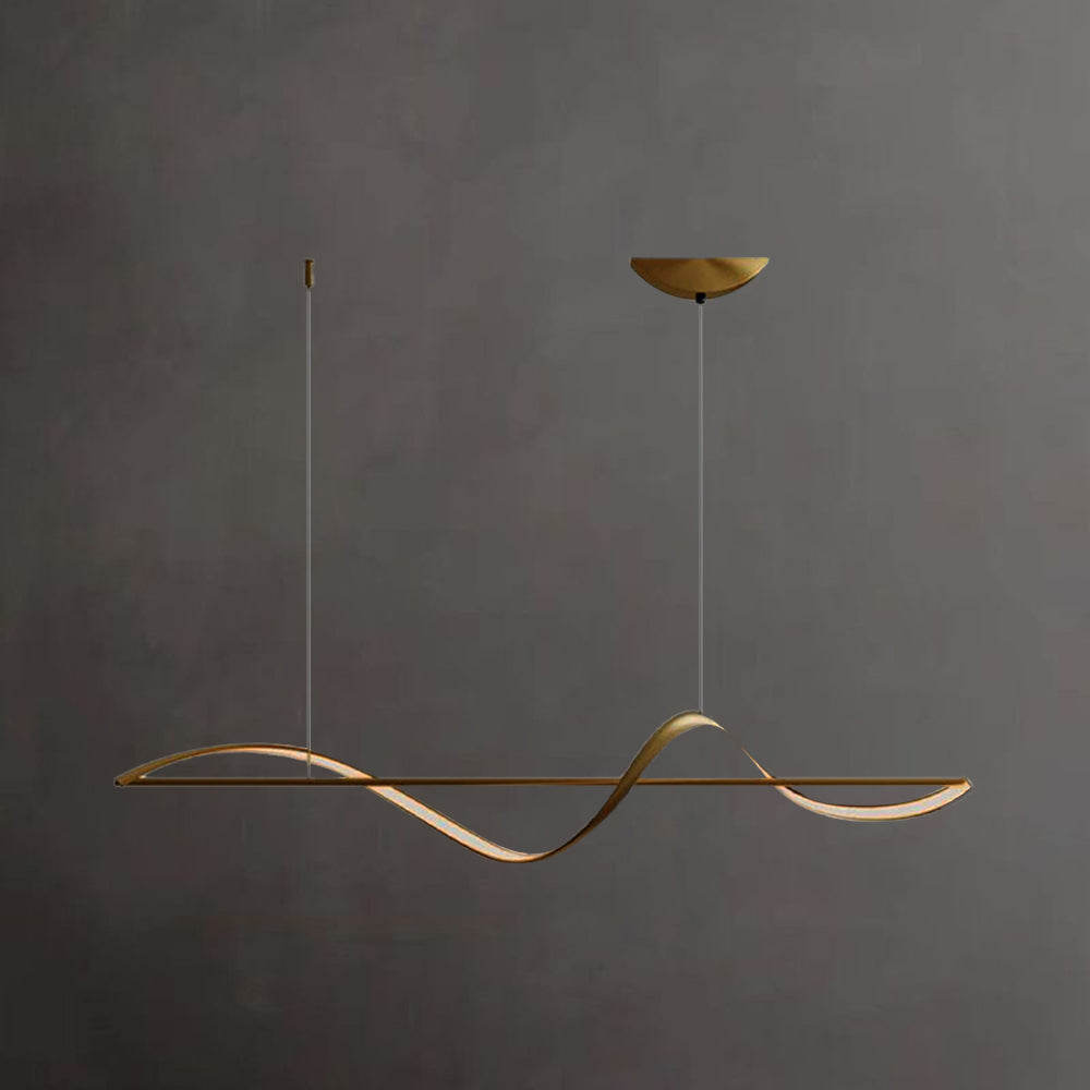 Arisha Lampada a Sospensione Metallo Ottone/Nero Onda Galleria d'Arte Minimalista - Relic Pieces