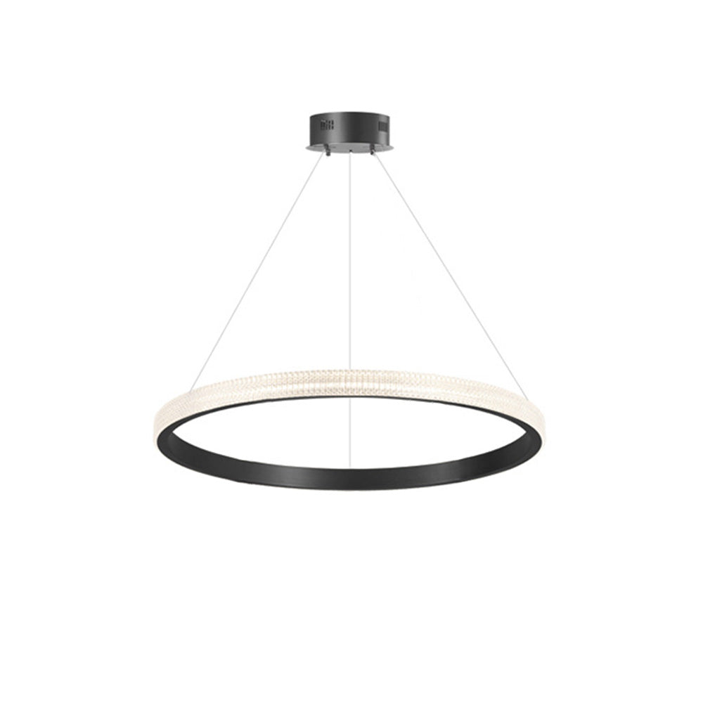 Kristy Moderna LED Lampada a Sospensione Anello Metallo Acrilico Oro/Nero