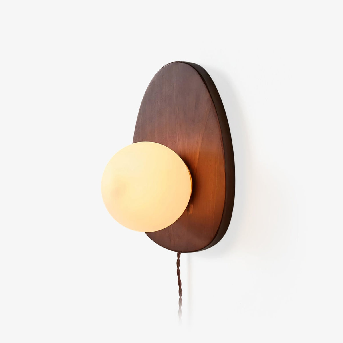 Nylaeiel lampada da parete in legno di noce con vetro