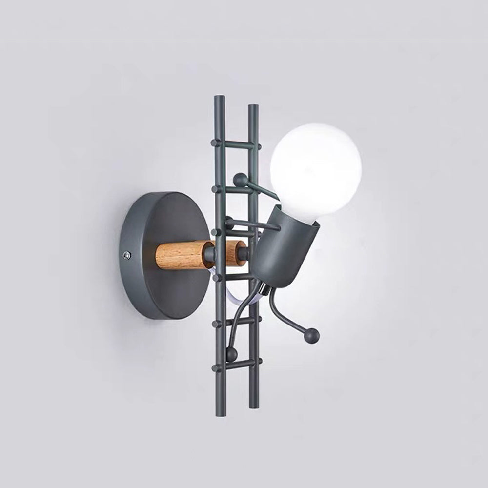 Luxo Industriale Metallo Legno Applique Soggiorno
