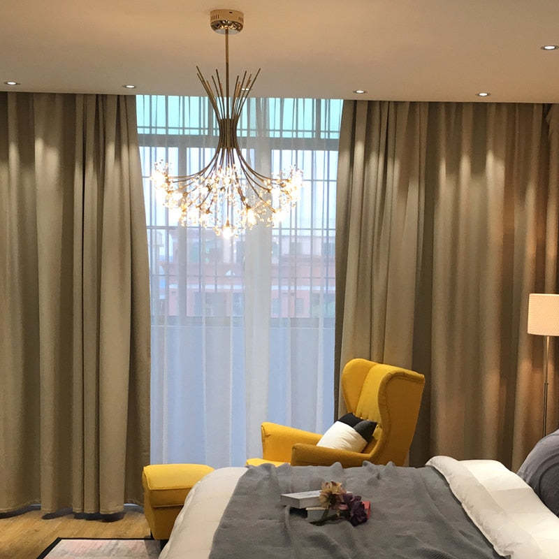 Arisha Moderna Arte Deco Lampada a Sospensione Sputnik Metallo/Acrilico Nero/Oro