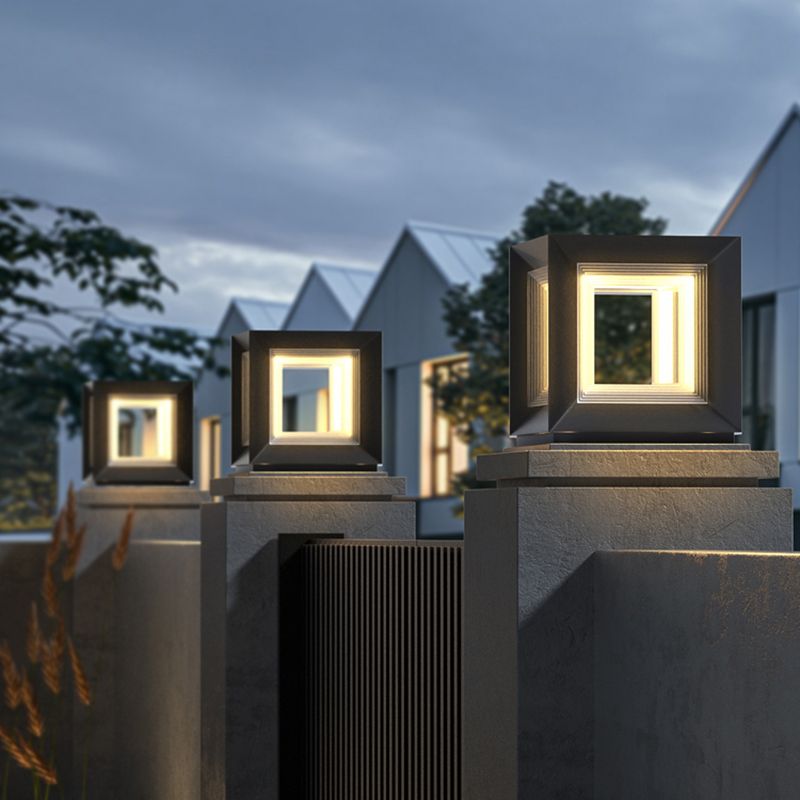 Ray Contemporaneo Quadrate Solare Metallo Lampade da Esterno