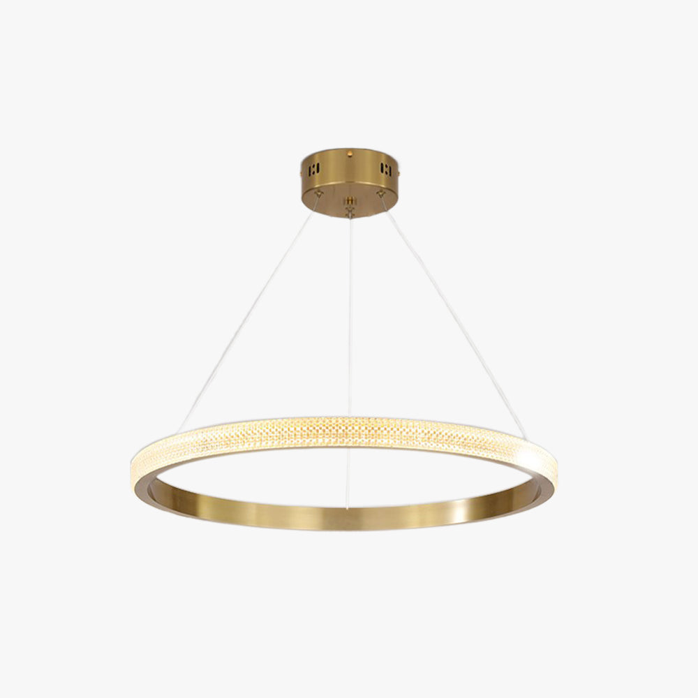 Kristy Moderna LED Lampada a Sospensione Anello Metallo Acrilico Oro/Nero