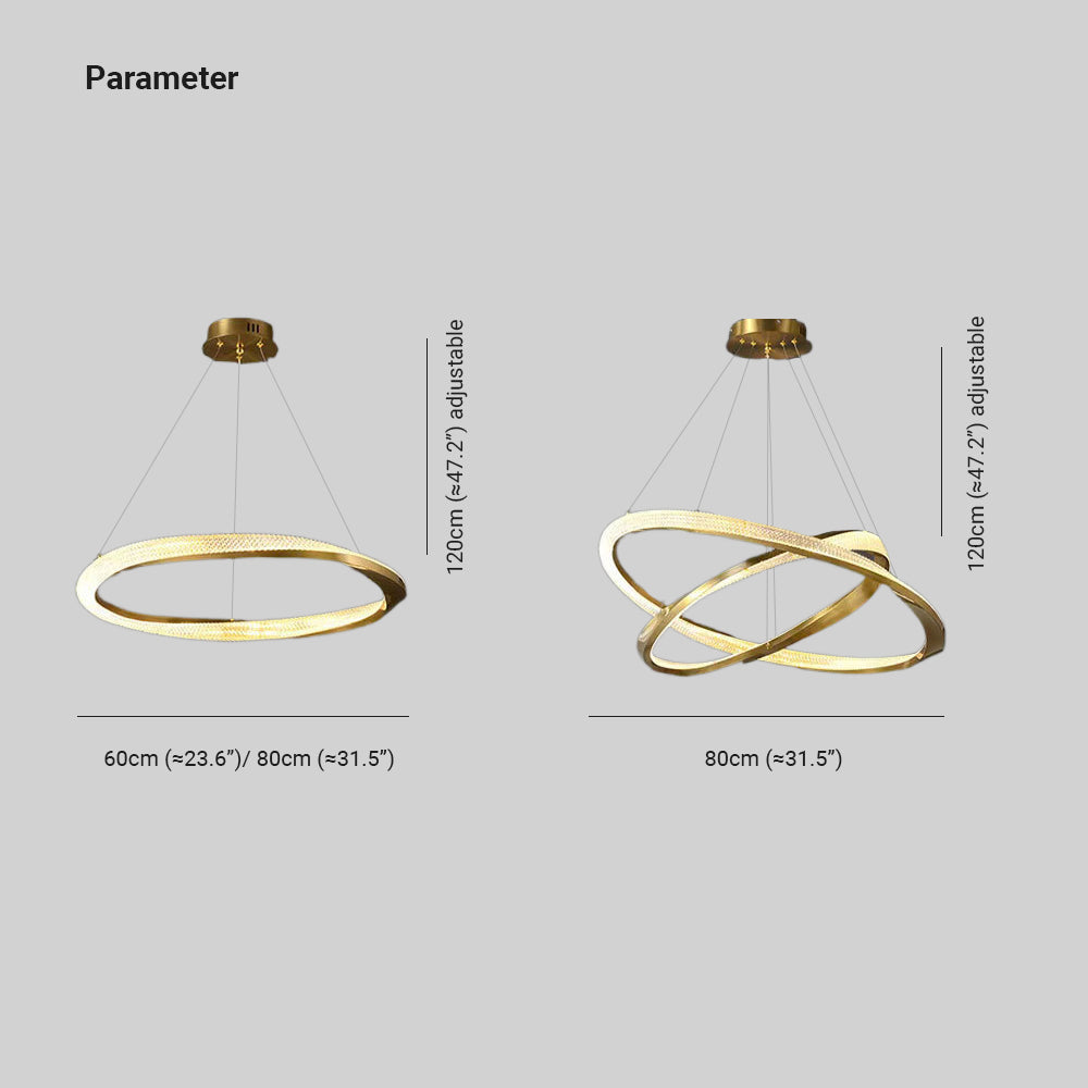 Kristy Minimalismo LED Squillo Lampade a Sospensione Metallo Acrilico Oro/Nero Soggiorno/Camera da Letto