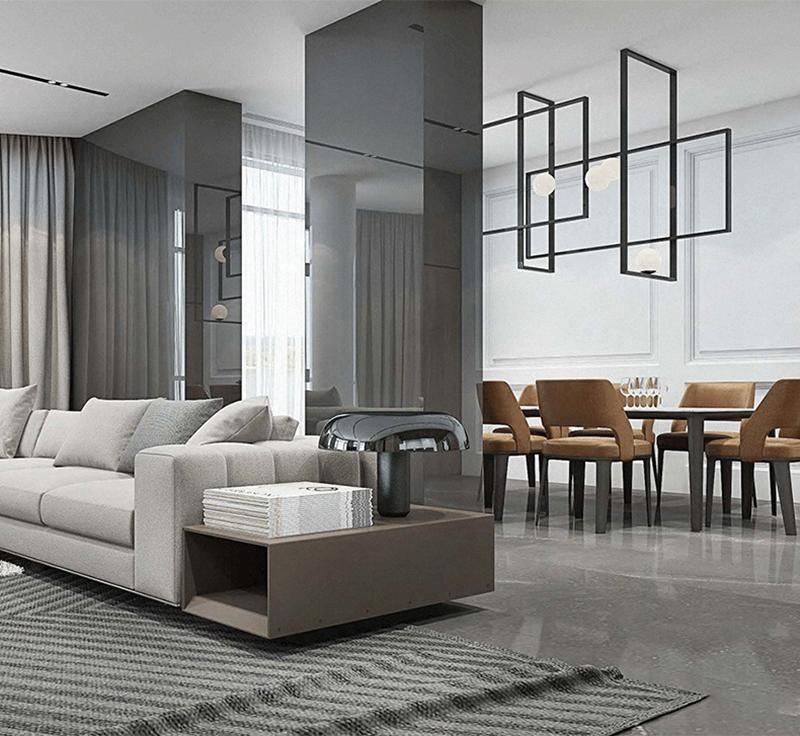 Veliiel lampadario Mondrian Geometrico in vetro e ottone moderno