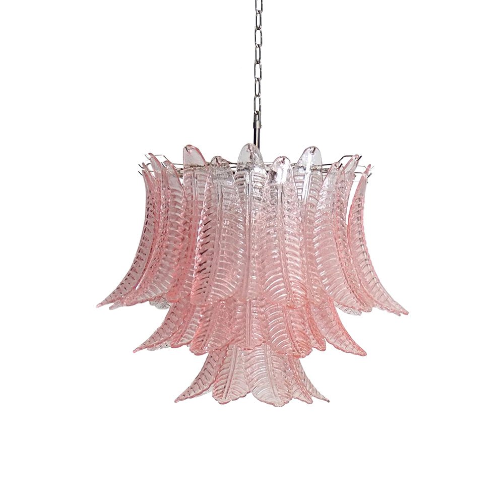 Celiaria lampadario Foglie in vetro Rosa Stratificato elegante lusso