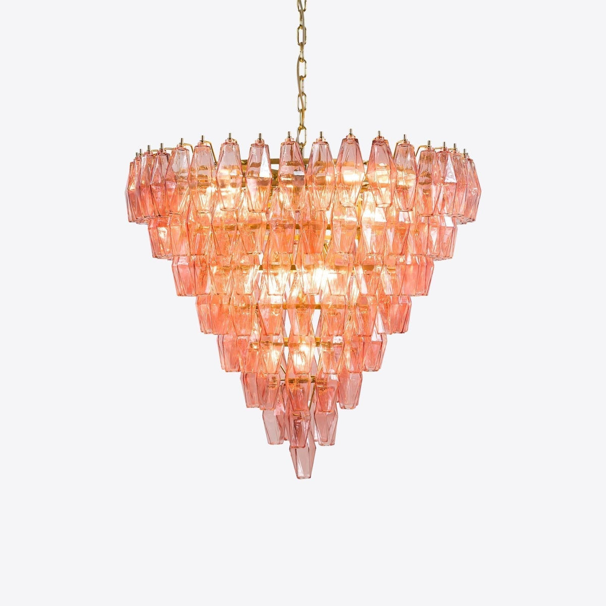 Eirenora lampadario vetro Rosa Multifaccettato a Strati vintage