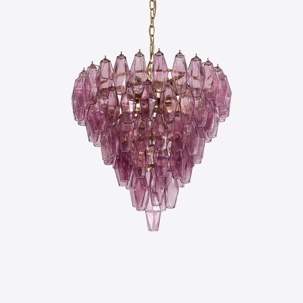 Eirenora lampadario vetro Rosa Multifaccettato a Strati vintage
