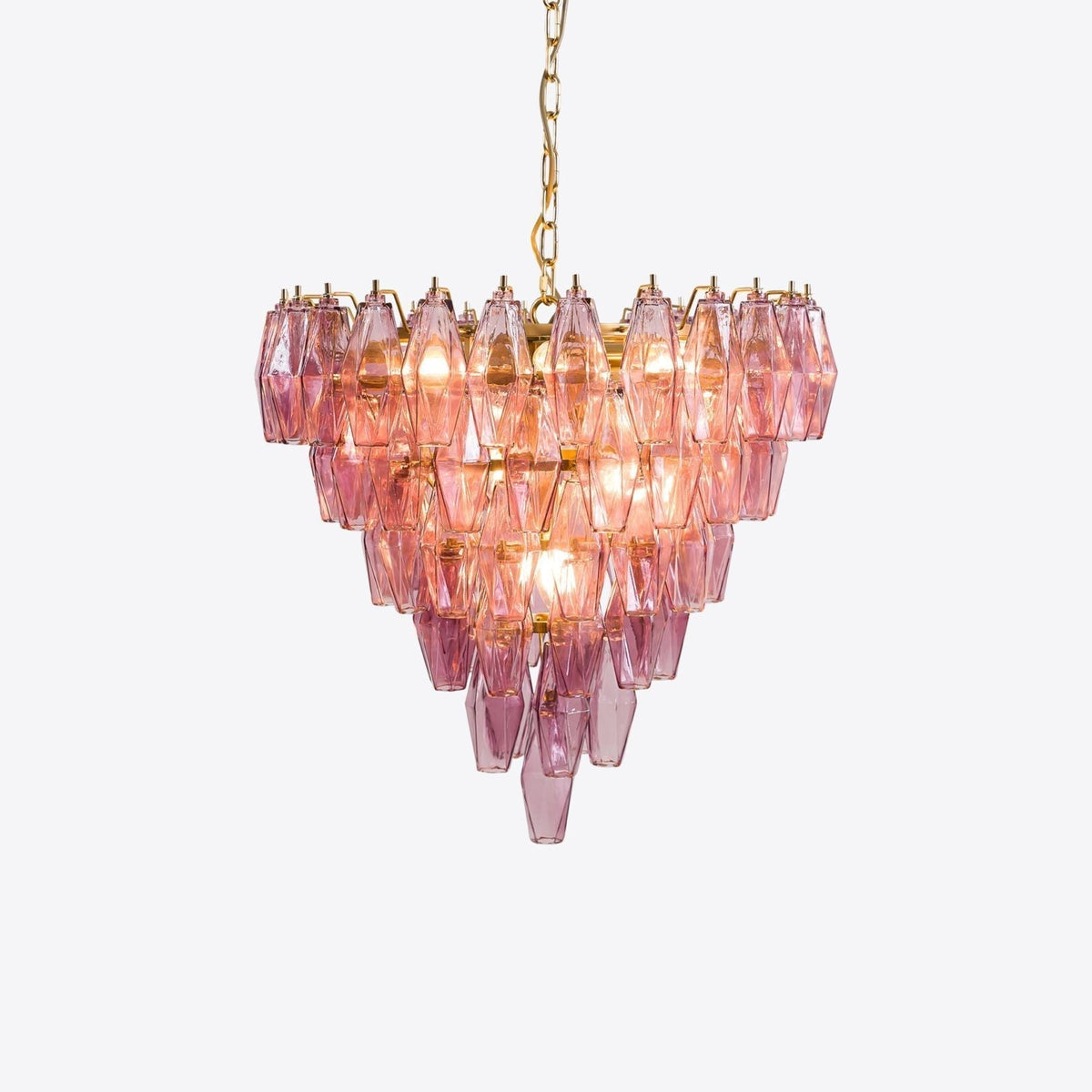 Eirenora lampadario vetro Rosa Multifaccettato a Strati vintage
