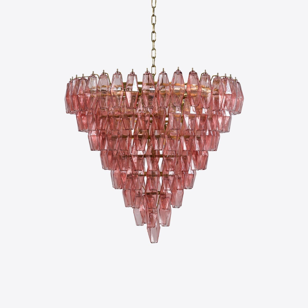 Eirenora lampadario vetro Rosa Multifaccettato a Strati vintage