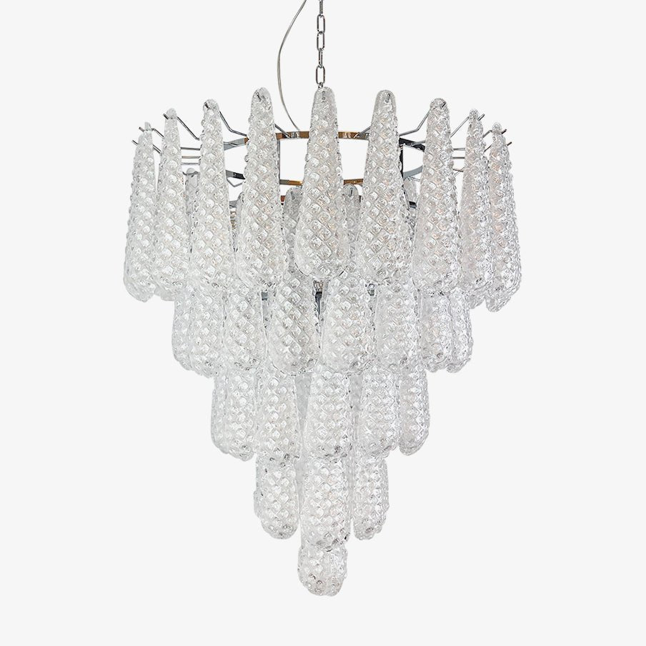 Lioralella lampadario Gocce Trasparenti vetro di Murano Cascata Diamante