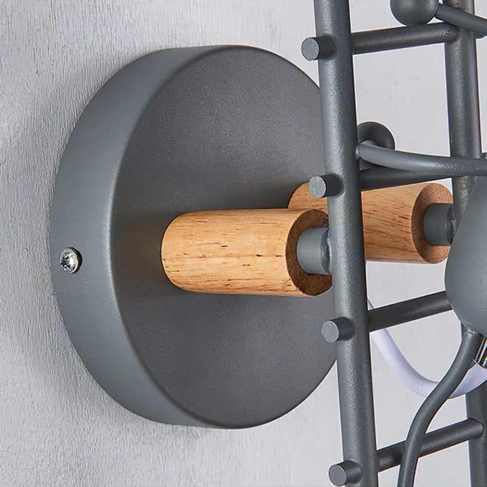 Luxo Industriale Metallo Legno Applique Soggiorno
