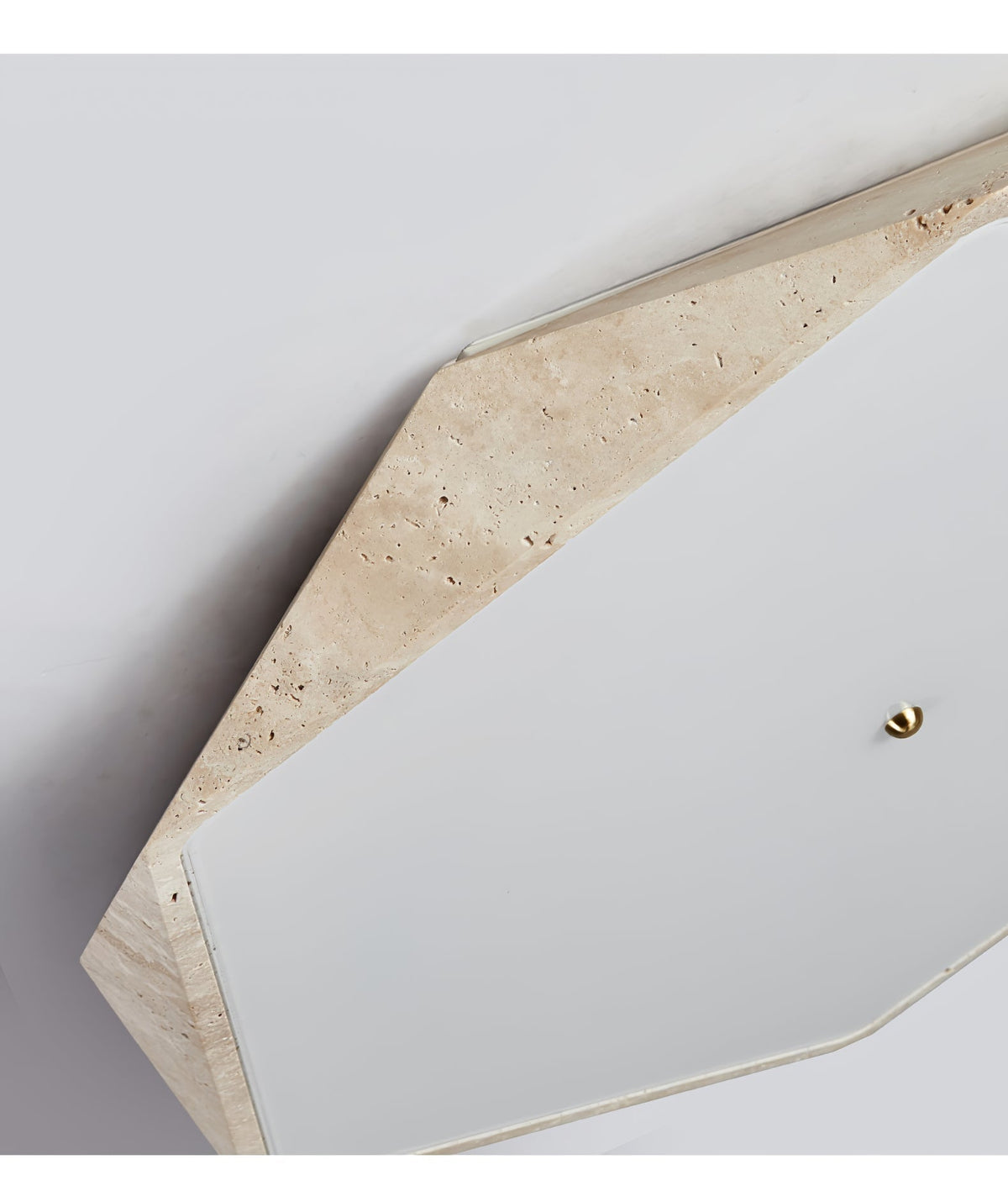 Hexagonal lampada da soffitto in travertino