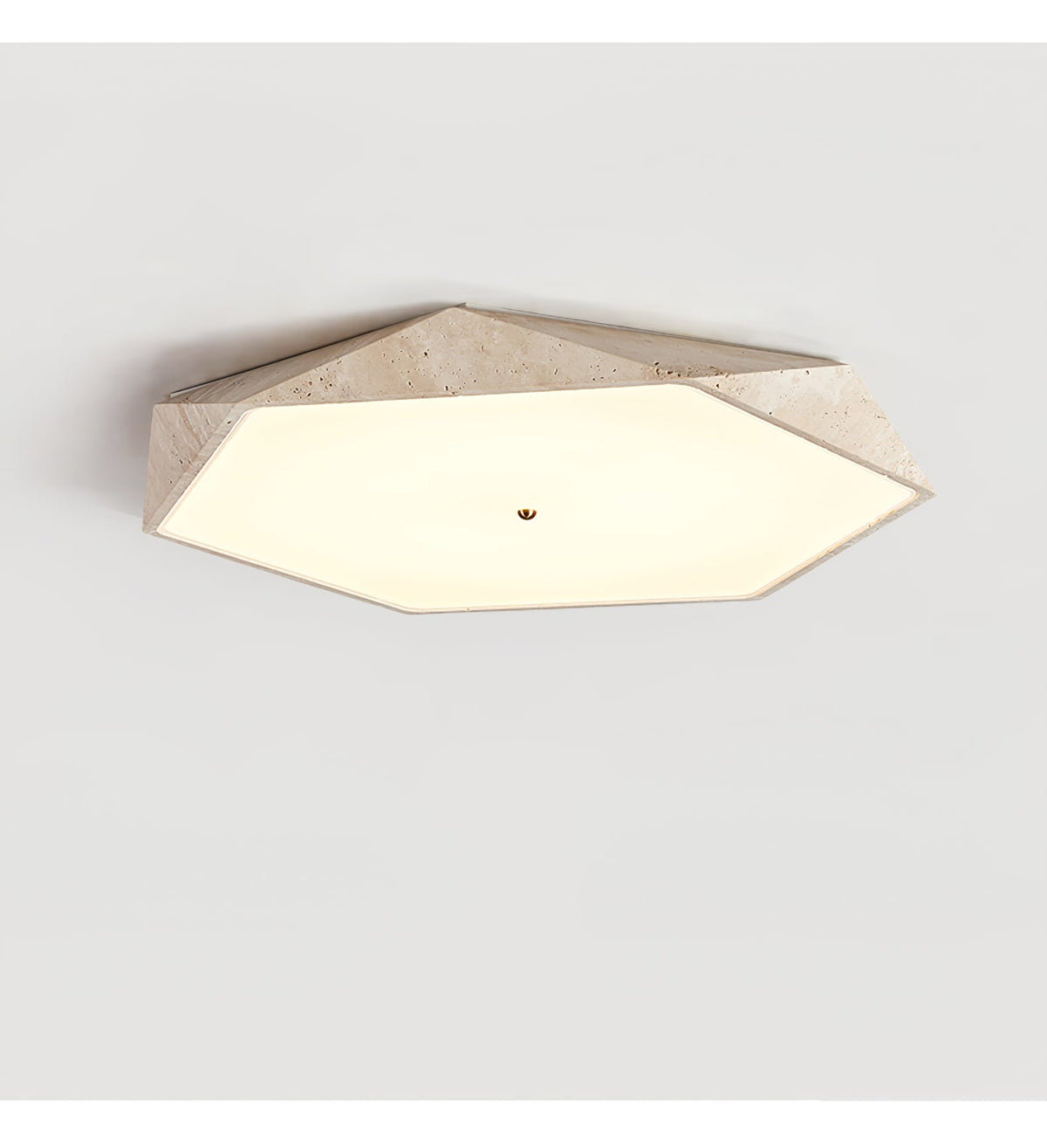 Hexagonal lampada da soffitto in travertino