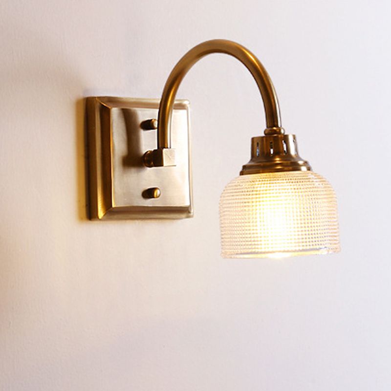 Silva Vintage Piccolo LED Applique Metallo Vetro Soggiorno/Camera da Letto/Bagno