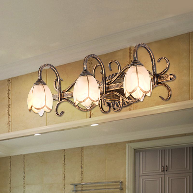 Arisha Moderni LED Applique Metallo/Vetro Ottone Fiore Camera da Letto Antico