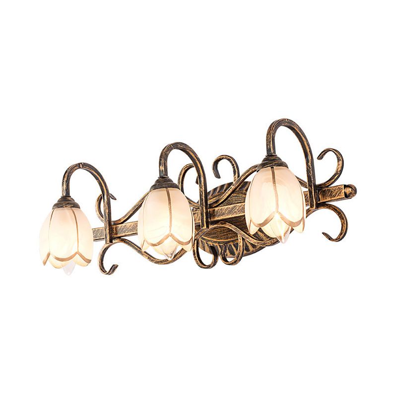 Arisha Moderni LED Applique Metallo/Vetro Ottone Fiore Camera da Letto Antico