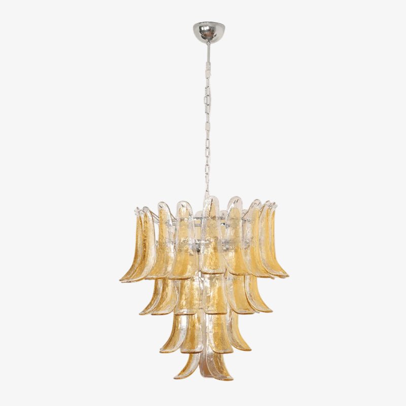 Liorisissa lampadario Giglio ambra vetro Murano Strutturato a Livelli