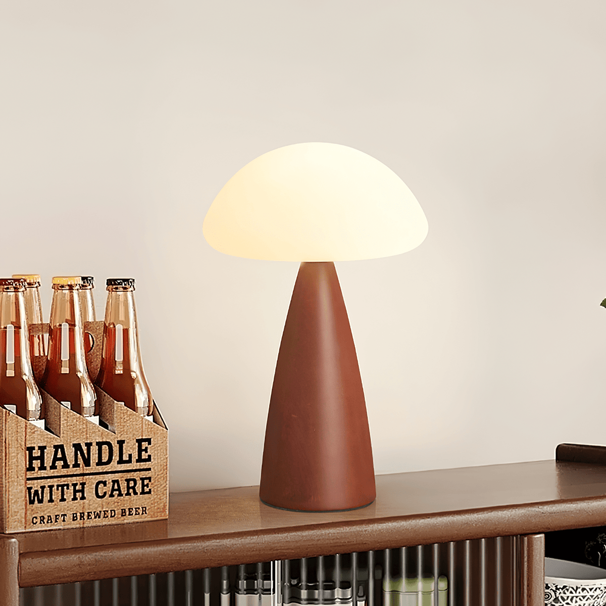 Ibisin lampada da tavolo contemporanea in legno