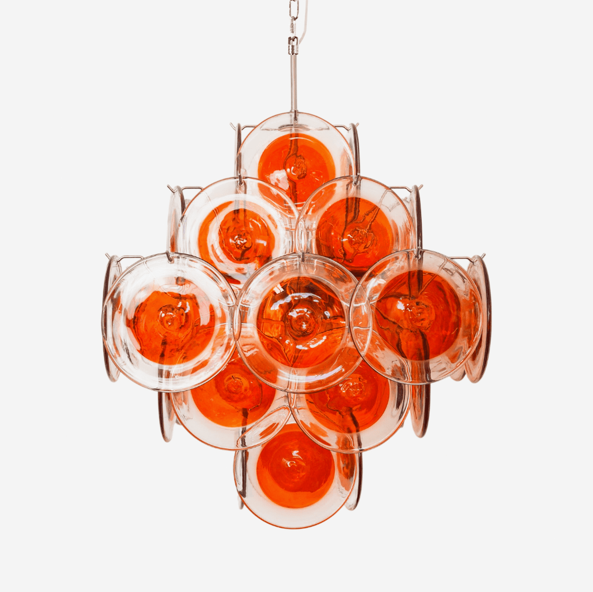 Lioruiel lampadario Arancione vetro Murano a Dischi Stratificati