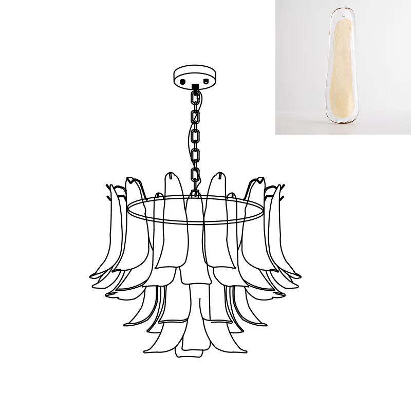 Glyra lampadario ambra Fioritura