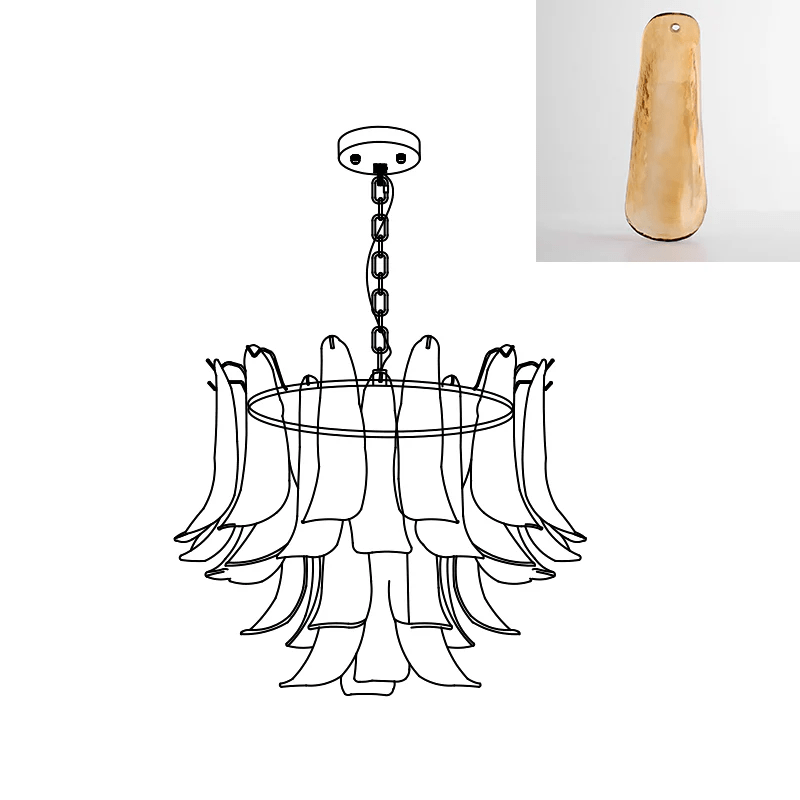 Glyra lampadario ambra Fioritura