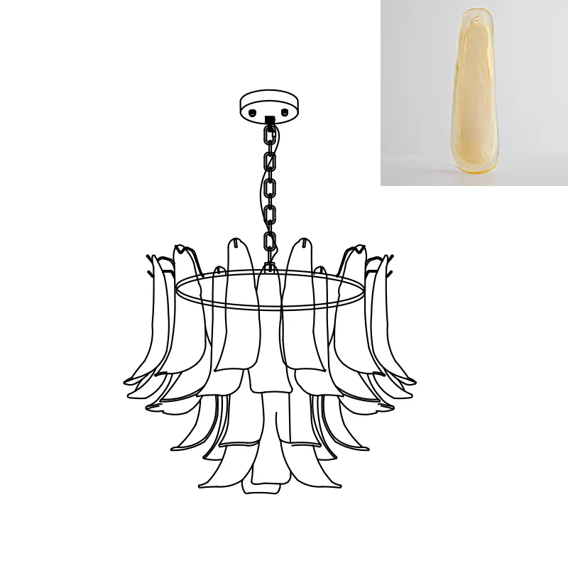 Glyra lampadario ambra Fioritura