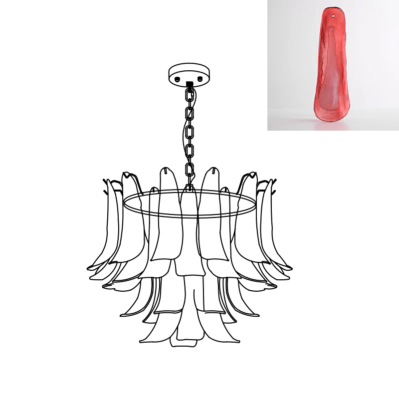 Glyra lampadario ambra Fioritura