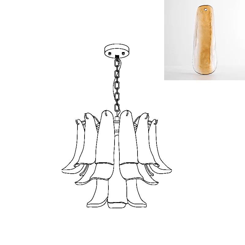 Glyra lampadario ambra Fioritura