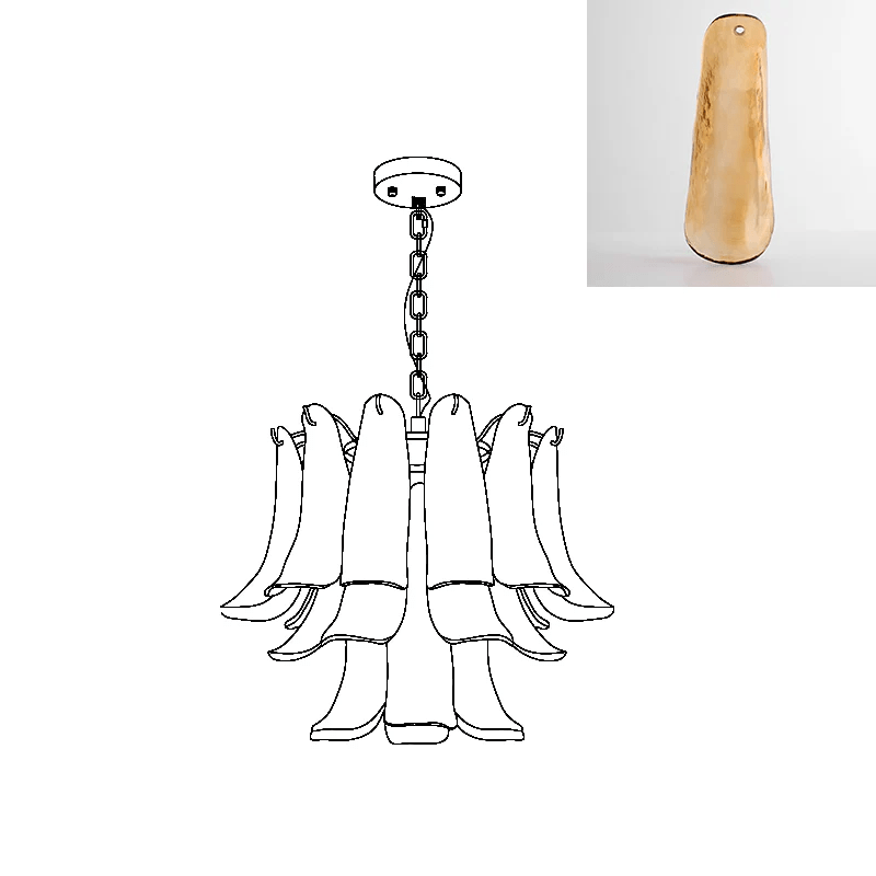 Glyra lampadario ambra Fioritura