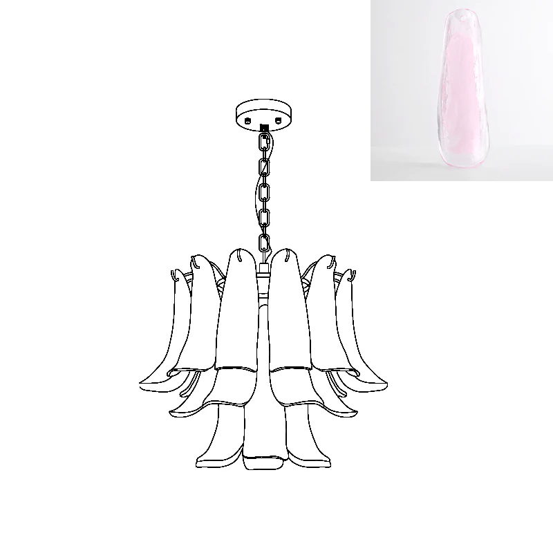 Glyra lampadario ambra Fioritura