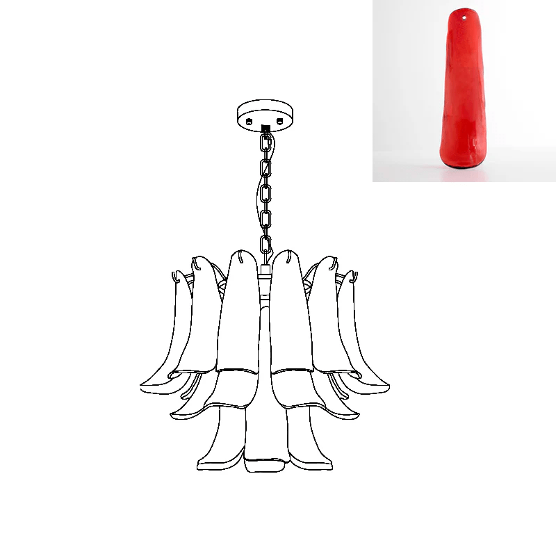 Glyra lampadario ambra Fioritura