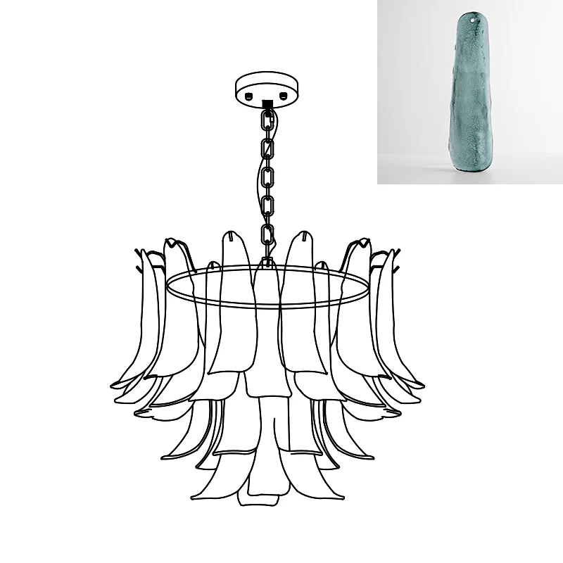 Glyra lampadario ambra Fioritura