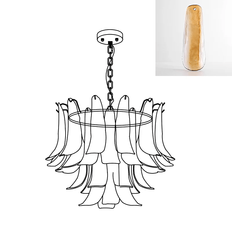 Glyra lampadario ambra Fioritura