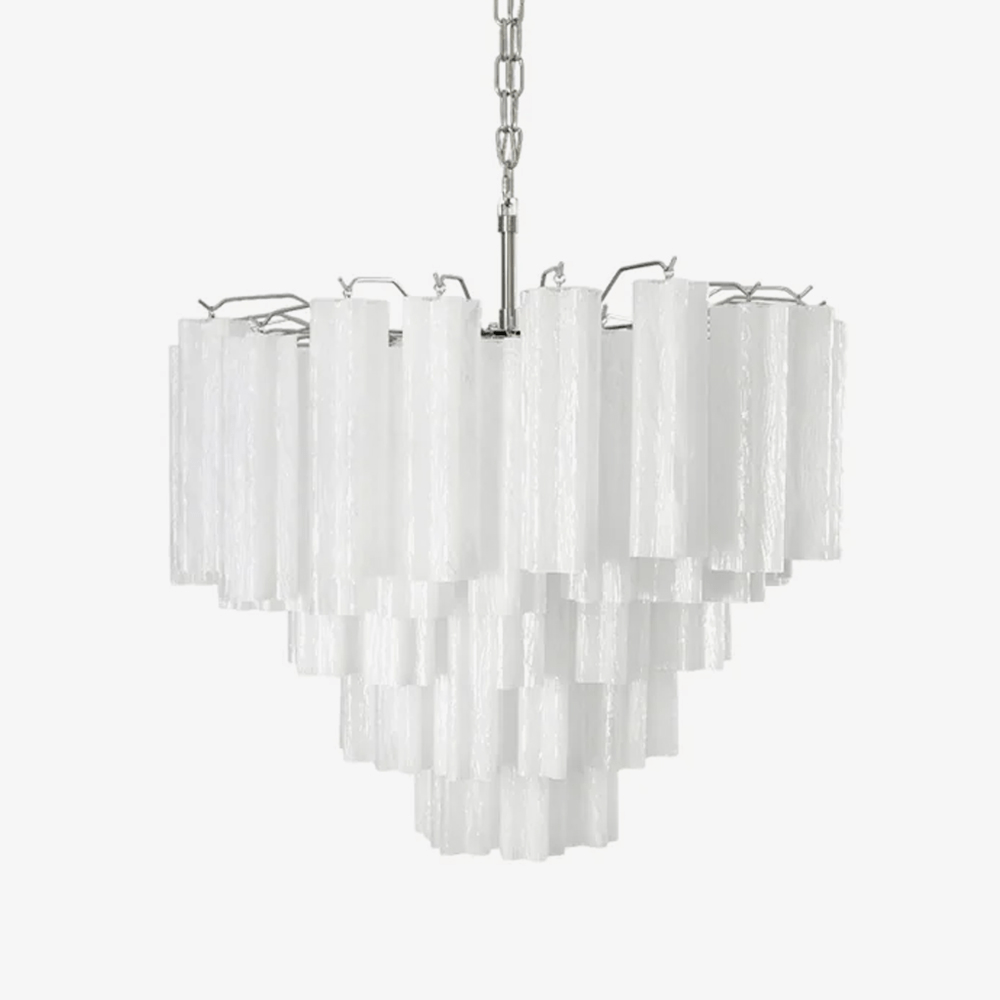 Velinaine lampadario vetro Murano Opalescente a Cascata