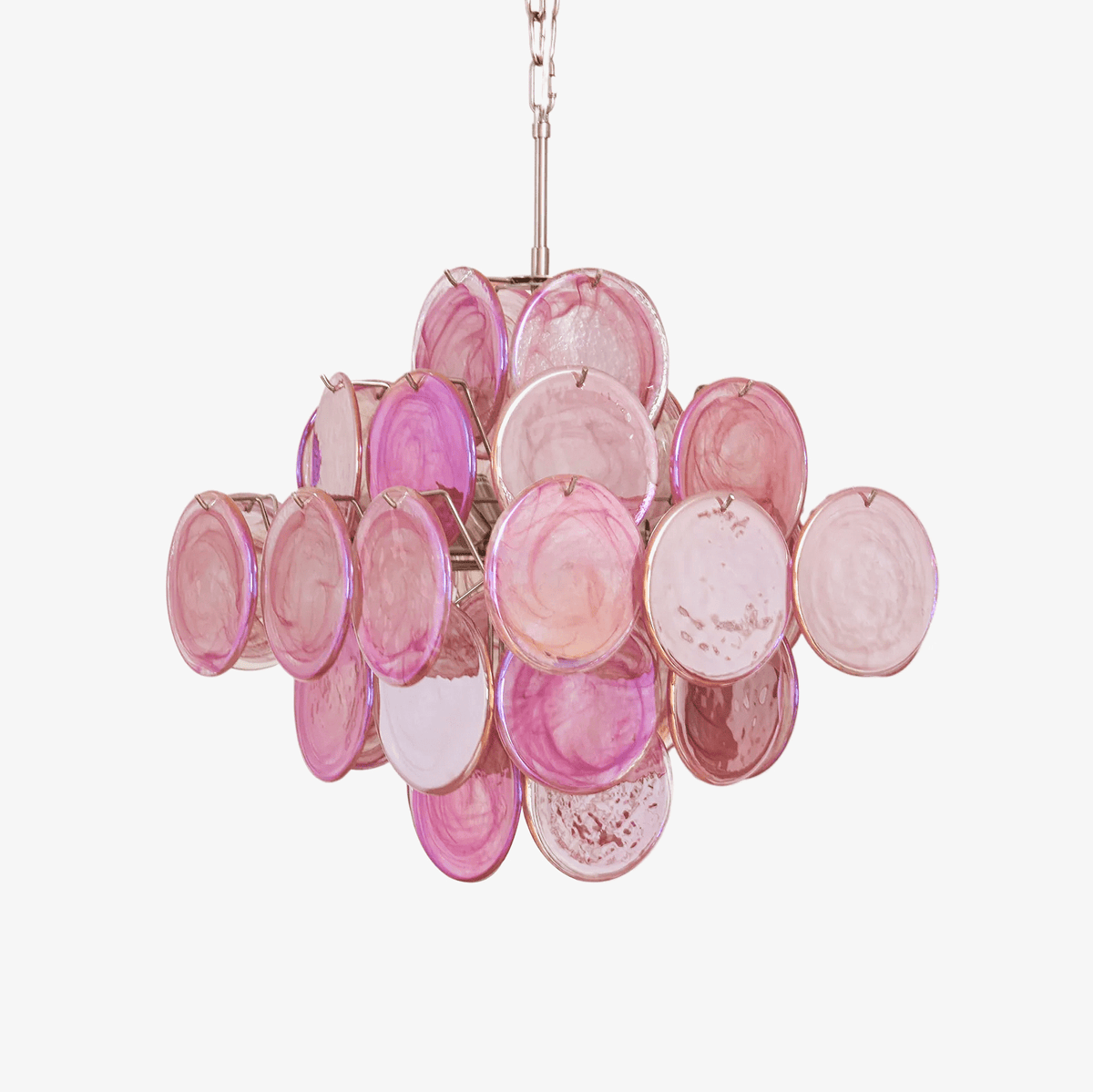 Celeian lampadario vetro Rosa Iridescente Stratificato romantico