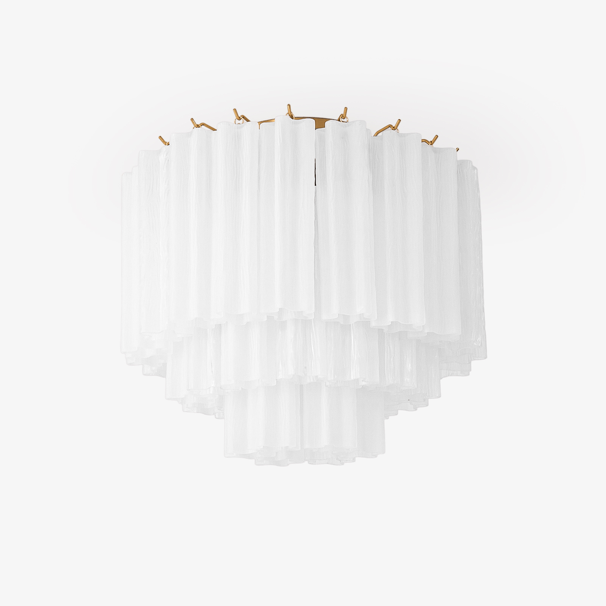 Velelena plafoniera in vetro Murano bianco Stratificato elegante moderna