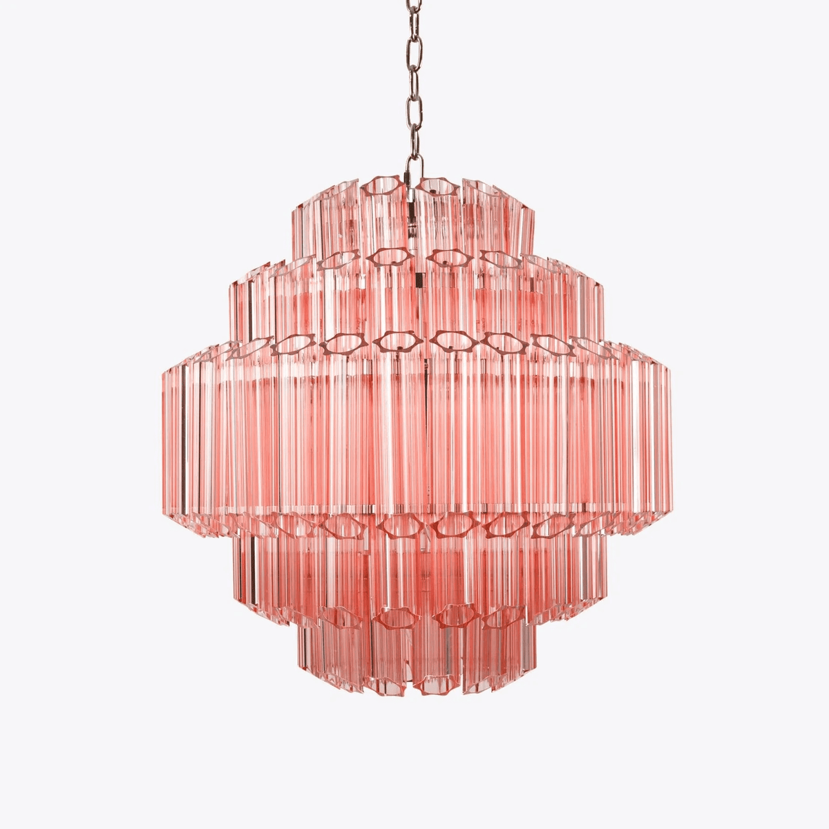 Veleneon lampadario Tubi in vetro Rosa Esagonali Stratificati a Diamante