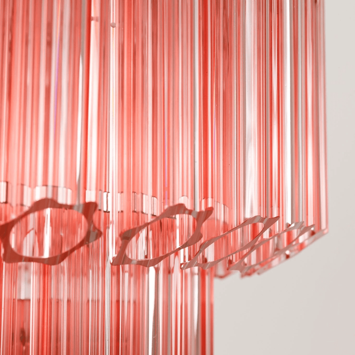 Veleneon lampadario Tubi in vetro Rosa Esagonali Stratificati a Diamante