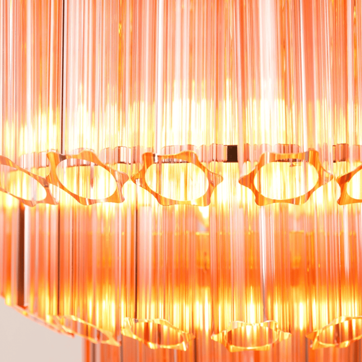 Veleneon lampadario Tubi in vetro Rosa Esagonali Stratificati a Diamante