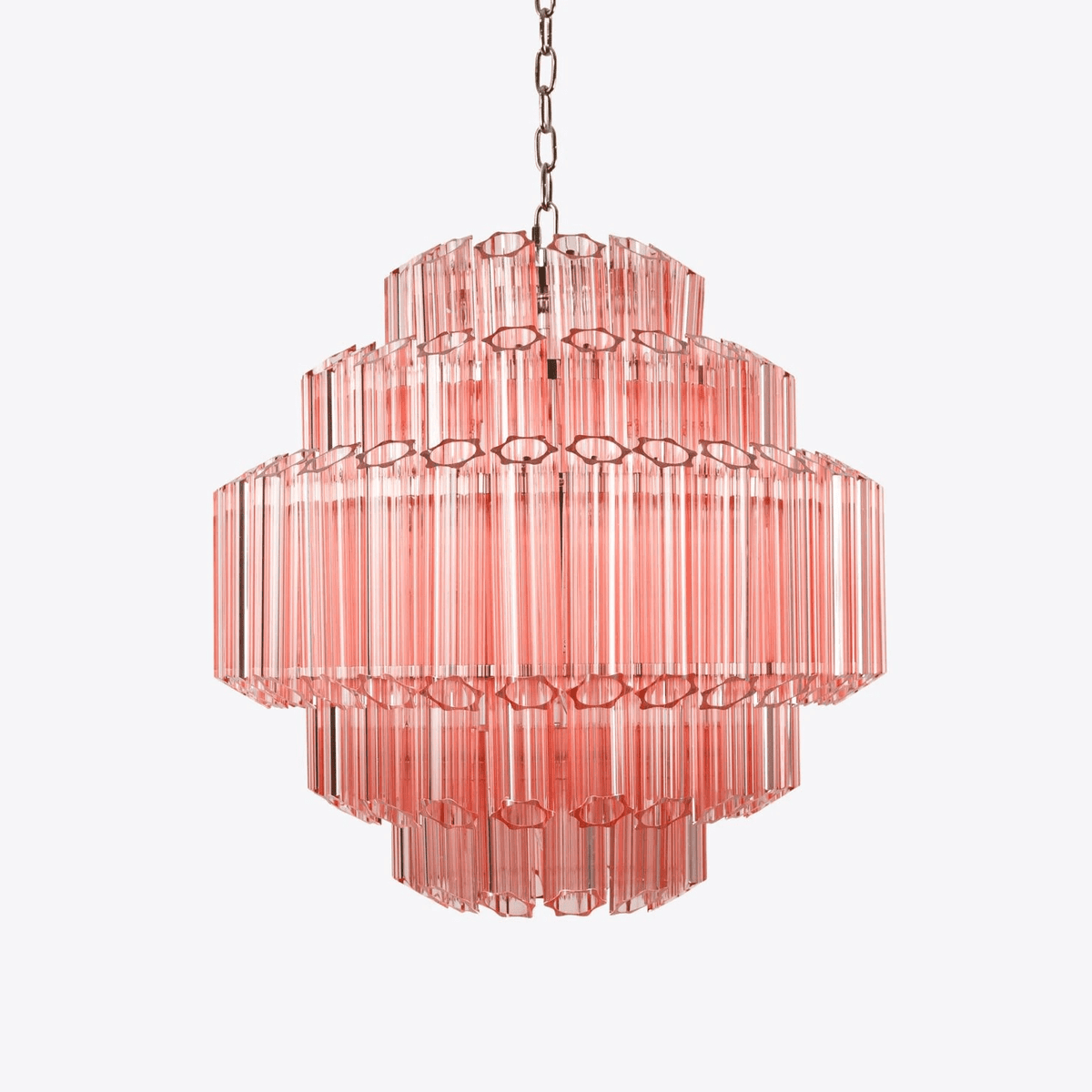 Veleneon lampadario Tubi in vetro Rosa Esagonali Stratificati a Diamante