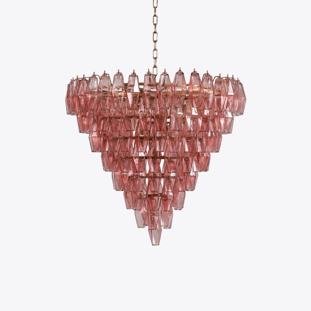 Eirenora lampadario vetro Rosa Multifaccettato a Strati vintage