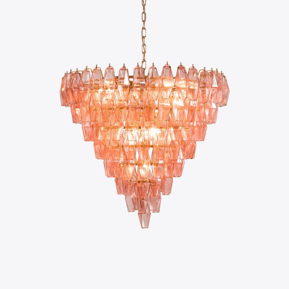 Eirenora lampadario vetro Rosa Multifaccettato a Strati vintage