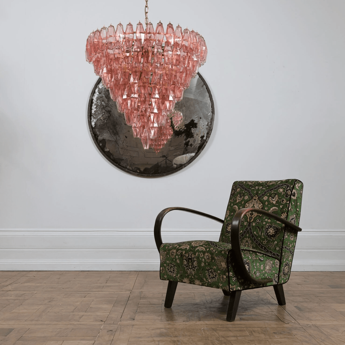 Eirenora lampadario vetro Rosa Multifaccettato a Strati vintage