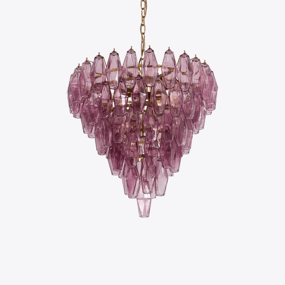 Eirenora lampadario vetro Rosa Multifaccettato a Strati vintage
