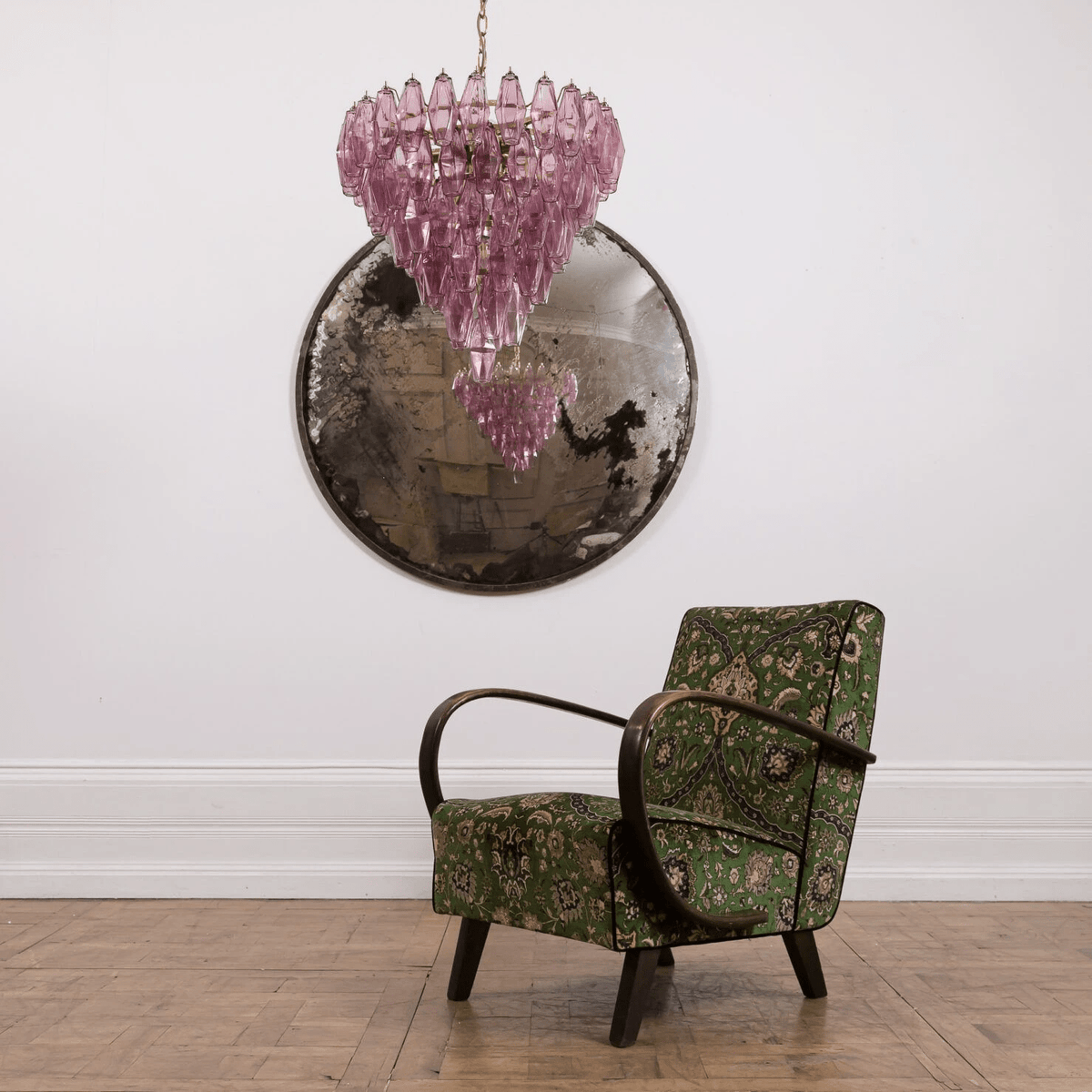 Eirenora lampadario vetro Rosa Multifaccettato a Strati vintage