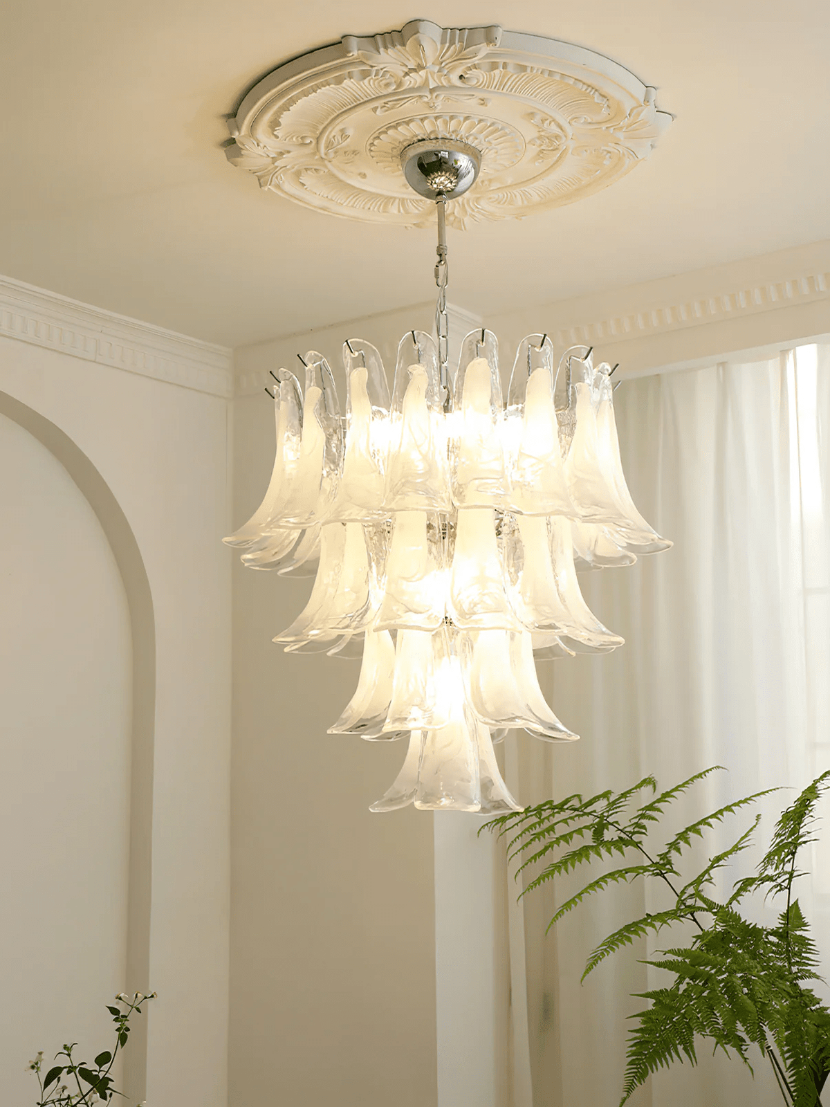 Glyra lampadario ambra Fioritura