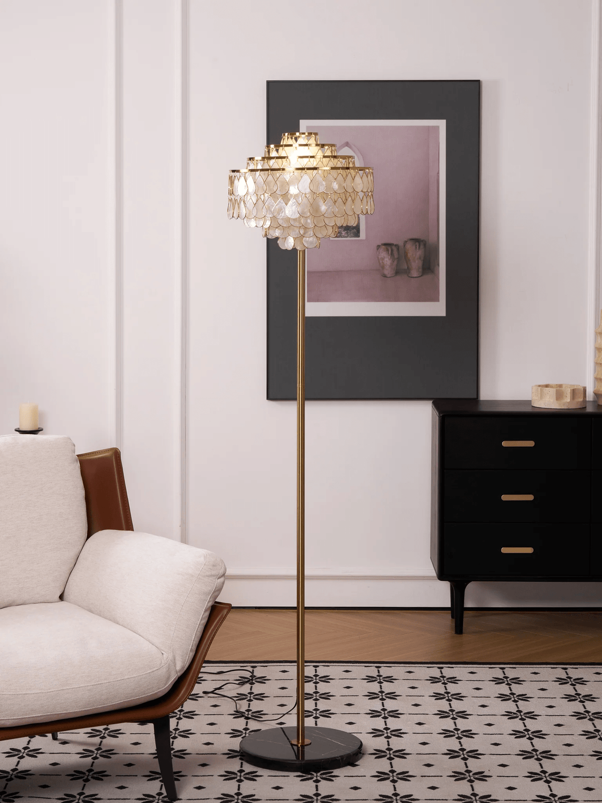 Emily lampada da terra Luxury Shell