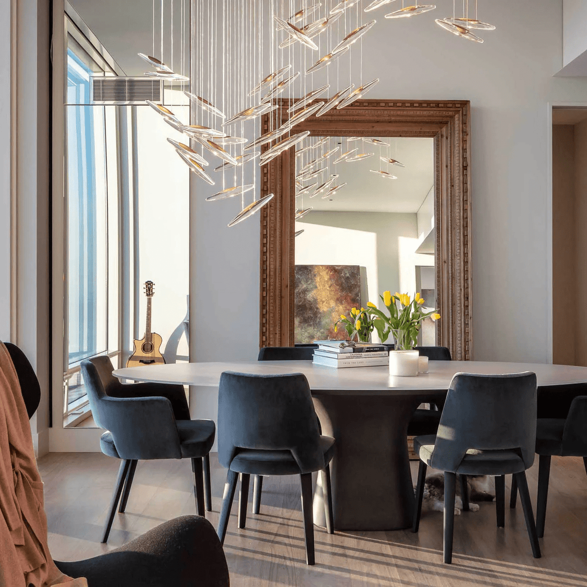 Hylor lampadario Luxury Moonlight Whispers in vetro