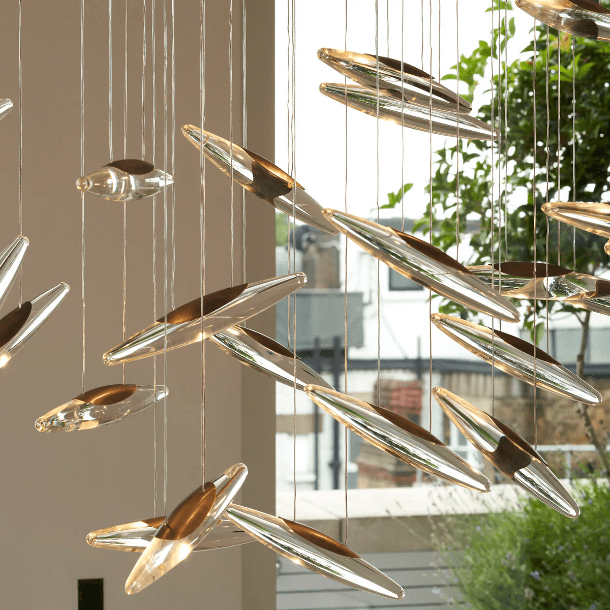 Hylor lampadario Luxury Moonlight Whispers in vetro